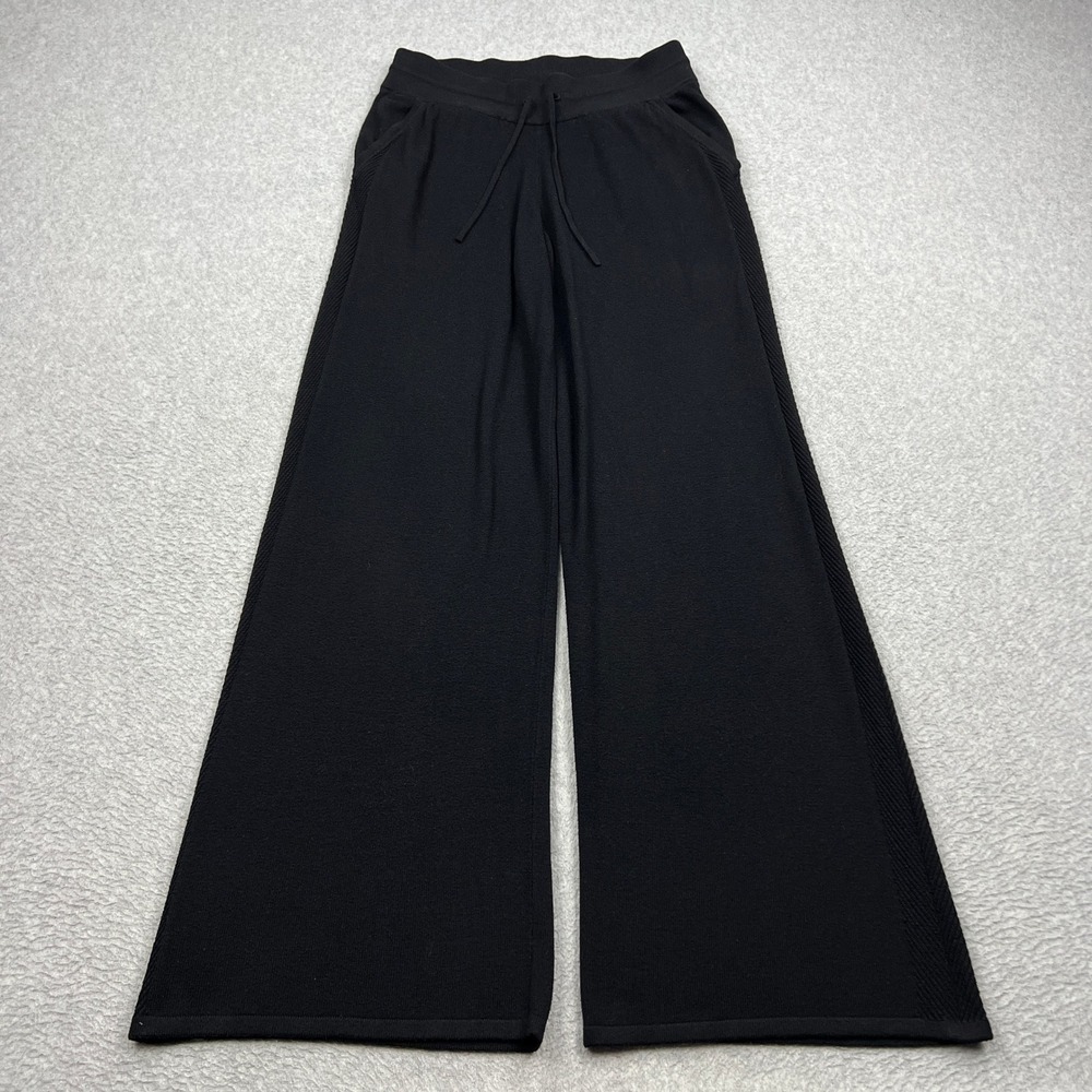 Lululemon In The Comfort Zone Pant Womens 12* Black Wide Leg Knit Cashlu W5BK2S